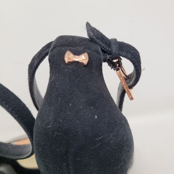 Ted Baker London Strappy Heels Black Silver Rose Gold Womens Size 36, US 5 99% - Picture 5 of 8